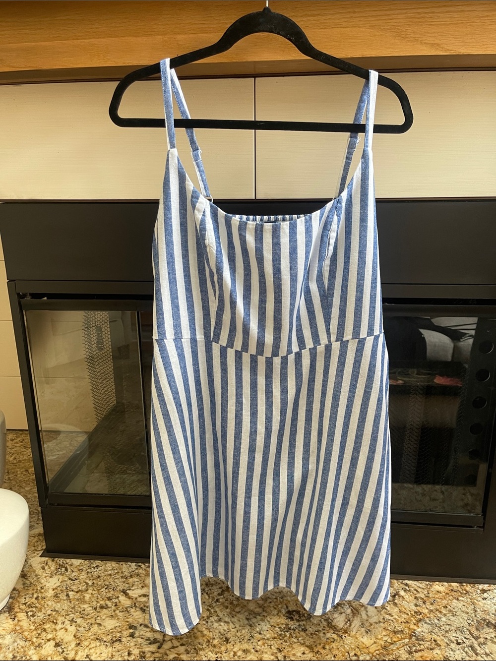 Old Navy Blue and White Striped Mini Dress